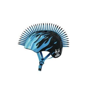 Raskullz Mohawk Helmet Flame Blue And Black Size Small Head Size 50-54cm New